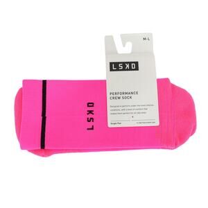 LSKD Unisex Fast Performance Sock Neon Pink M/L NWT